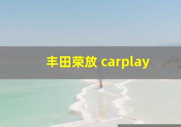 丰田荣放 carplay